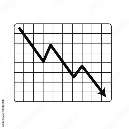 black arrow line graph down