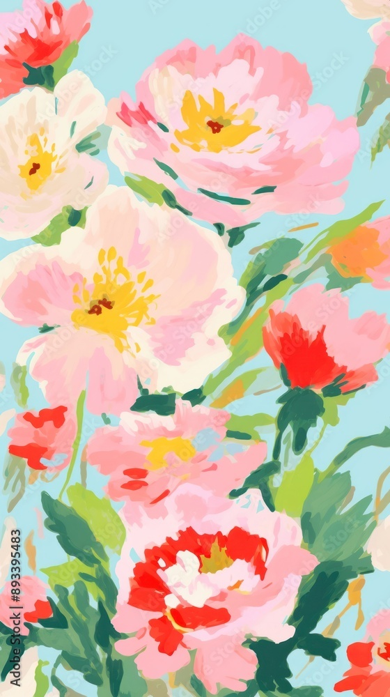 Cute floral wallpaper painting art backgrounds.