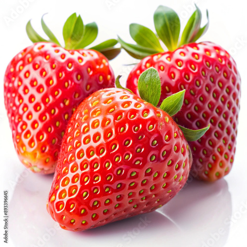 photo of strawberries on a white background