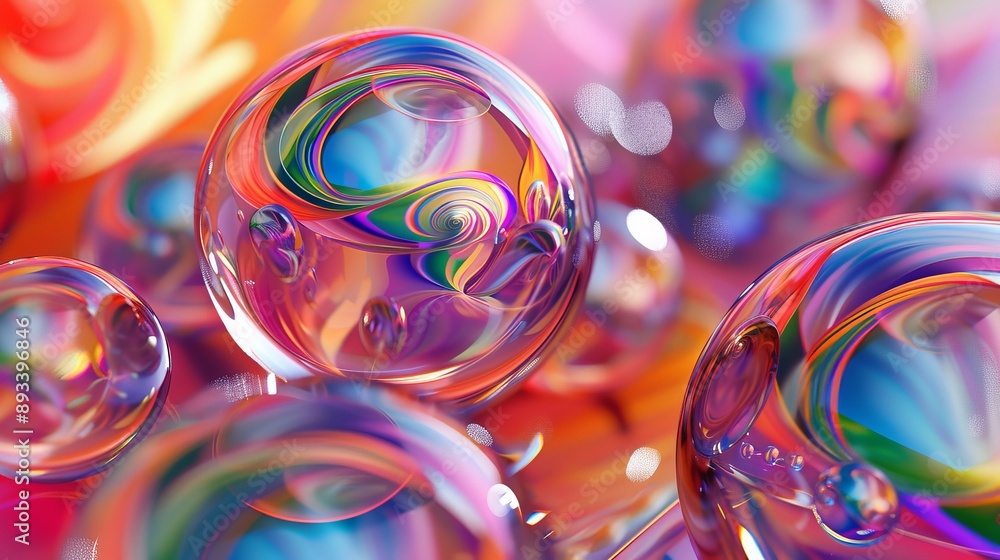 Vibrant Multicolored Spheres HighResolution Stock Image with Glossy Surfaces and Swirling Colors Vibrant Multicolored Spheres HighResolution Stock Image with Glossy Surfaces and Swirling Colors