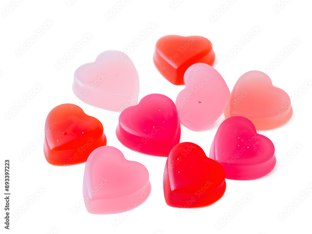 Heap of heart shaped jellies on white background. Valentines Day greeting card concept. Copy space
Heap of heart shaped jellies on white background. Valentines Day greeting card concept. Copy space