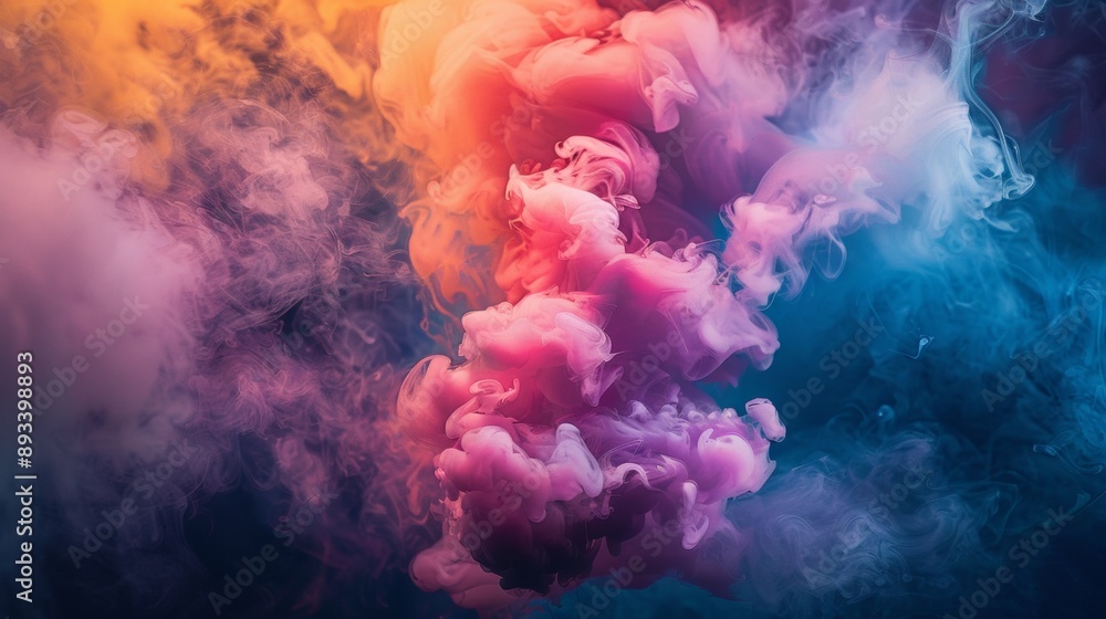 Colorful Smoke Swirls on a Dark Background Colorful Smoke Swirls on a Dark Background