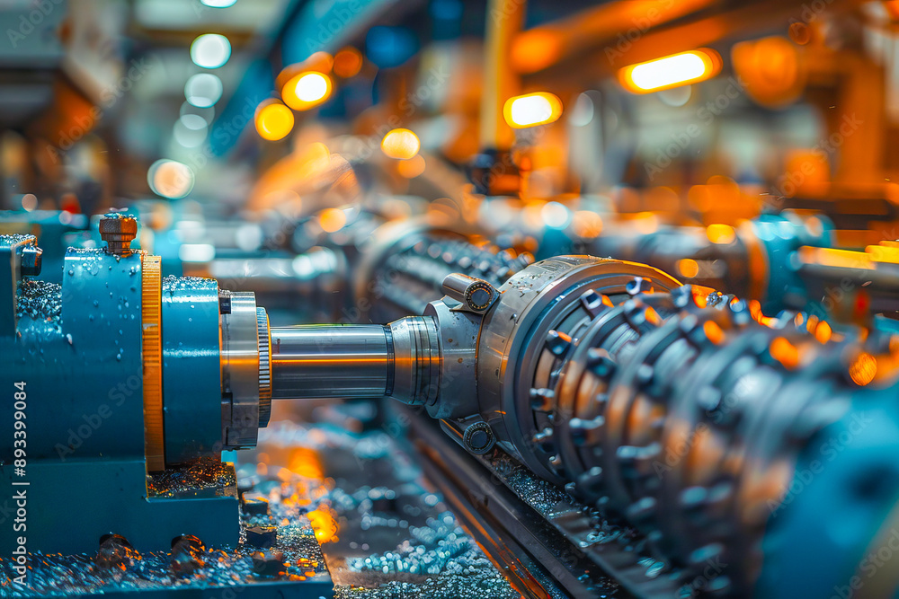 Industrial machine operating with precision in a factory setting