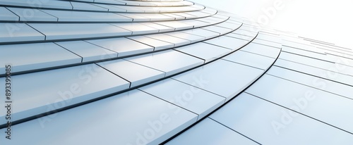 Abstract white architecture forming a spiral pattern with light