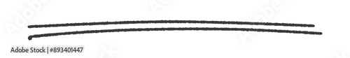 手書きの黒い2本の線 - シンプルでおしゃれな 二重線･アンダーラインの落書きの素材