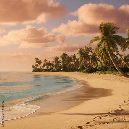 beach with palm trees