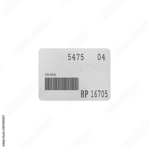 Adhesive paper barcode tag vector icon, blank of product identification label with special mark, information sticker