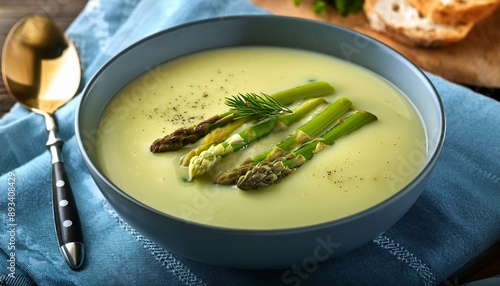 vegetarian asparagus soup, AI generated