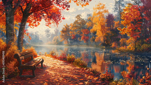 autumn landscape illustration