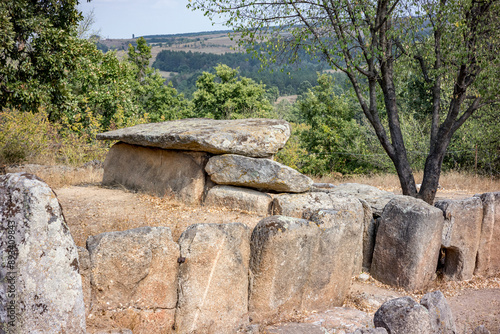 Ancient menhir, stone formation, Sakar mountain, Southeastern Bulgaria, Europe