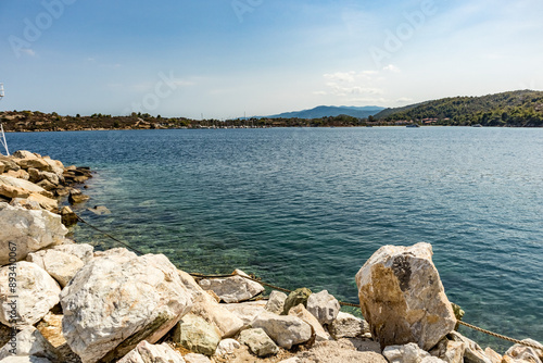 Early autumn near Vourvourou, Sithonia, Greece. Travel and holiday destination, Southeastern Europe photo