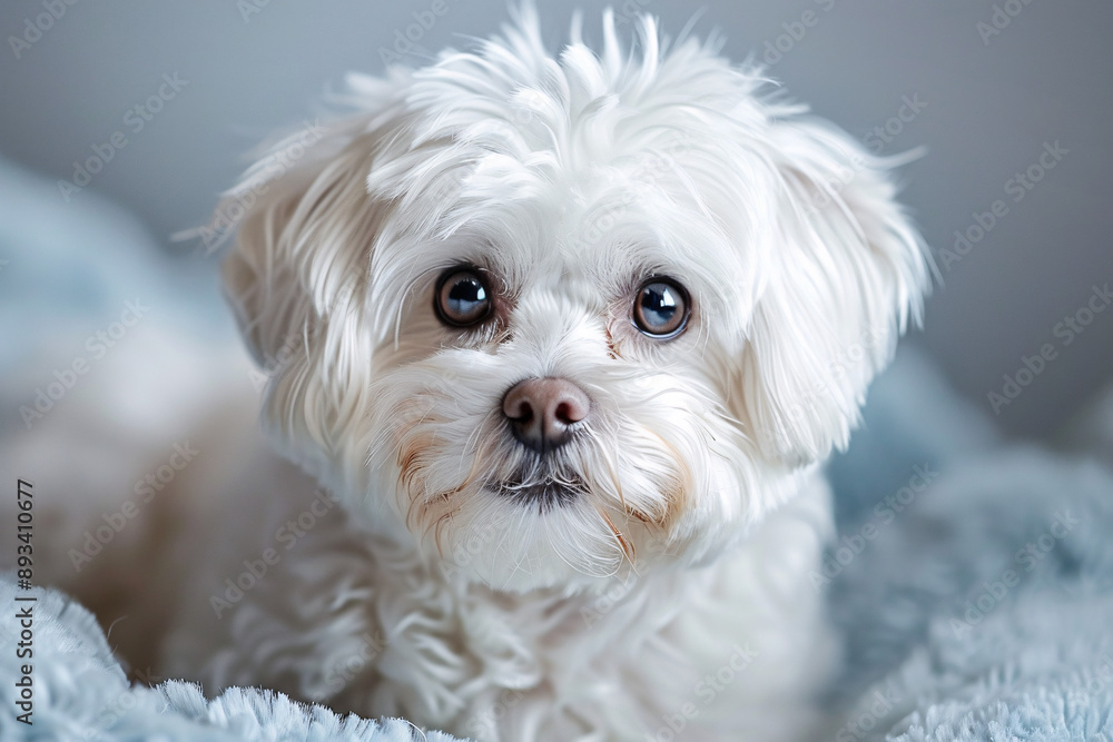 A close-up portrait of a cute and fluffy white dog looking at the camera, perfect for pet-related content and advertising. A close-up portrait of a cute and fluffy white dog looking at the camera, perfect for pet-related content and advertising.