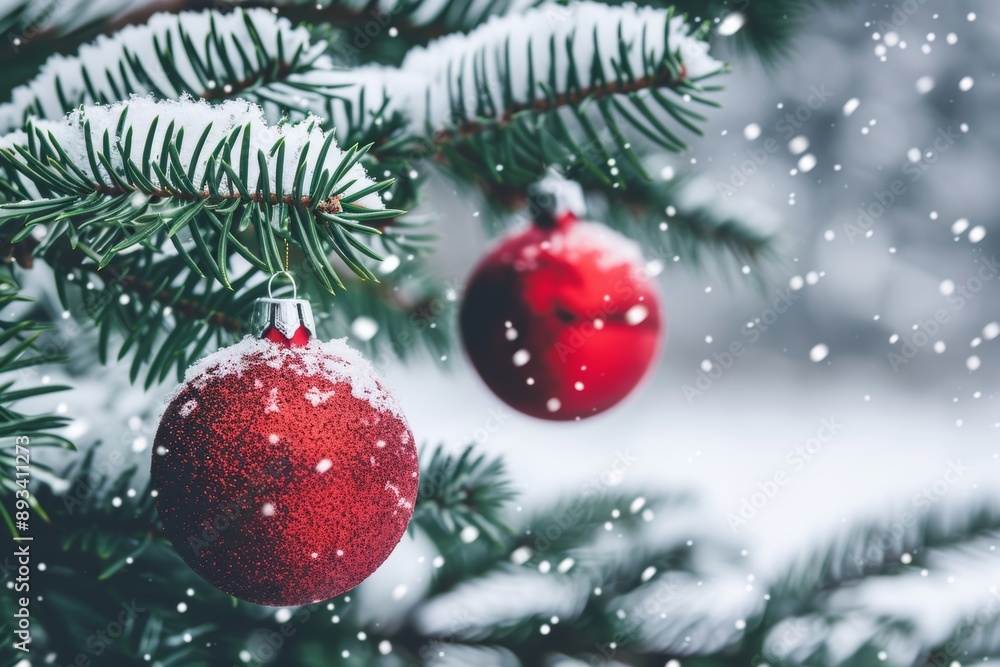 A close-up of a red Christmas ornament on a tree, surrounded by glowing red lights, creating a festive and warm atmosphere. A close-up of a red Christmas ornament on a tree, surrounded by glowing red lights, creating a festive and warm atmosphere.
