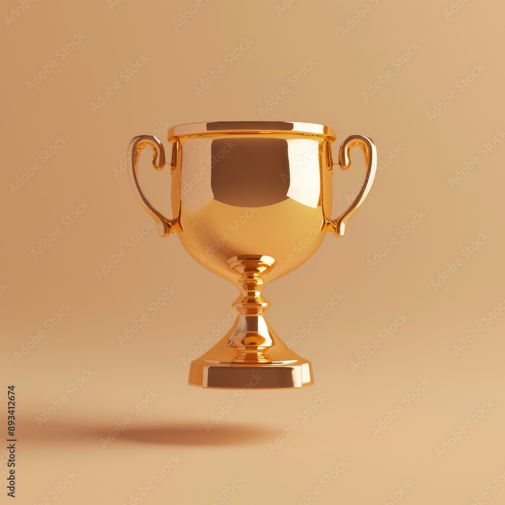 Gold Cup Trophy in Mid-Air 3D Render Gold Cup Trophy in Mid-Air 3D Render