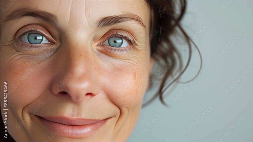 Smiling Mature Woman, Natural and Authentic Look Smiling Mature Woman, Natural and Authentic Look