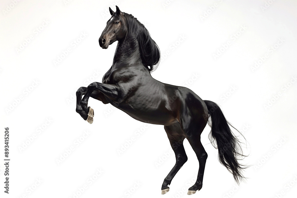 Fototapeta premium black horse close up