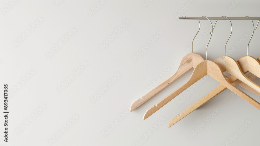 Women's hangers on a pristine white background with space for captions or headlines Women's hangers on a pristine white background with space for captions or headlines
