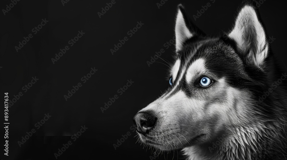 Fototapeta premium Husky Portrait with Blue Eyes