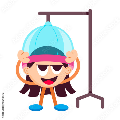 Hair steamer sticker designed in flat style 

