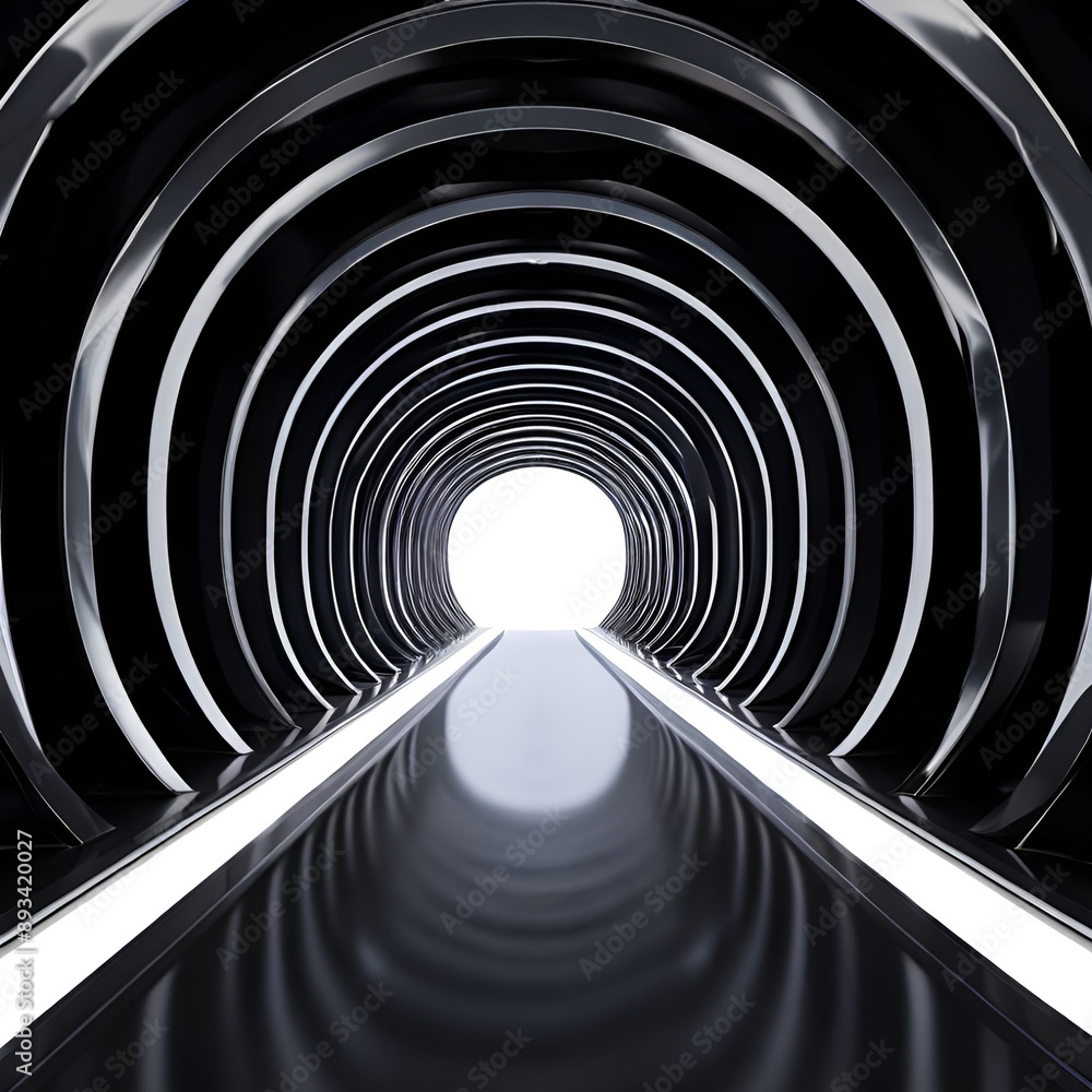 Fototapeta premium white-background-3d-room-light-abstract-space-technology-tunnel-stage-floor-empty-white-future-3d