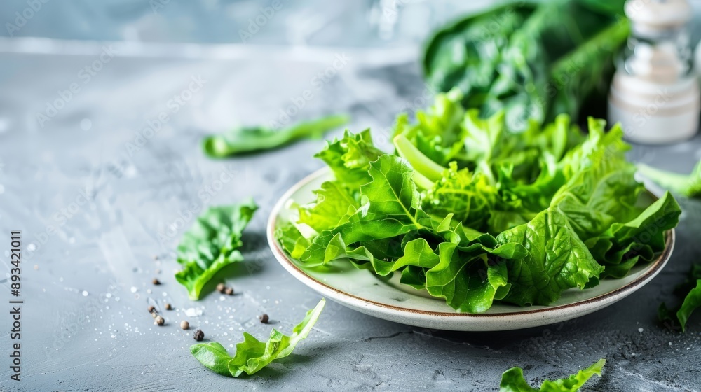 Fresh Green Salad on a White Plate Fresh Green Salad on a White Plate