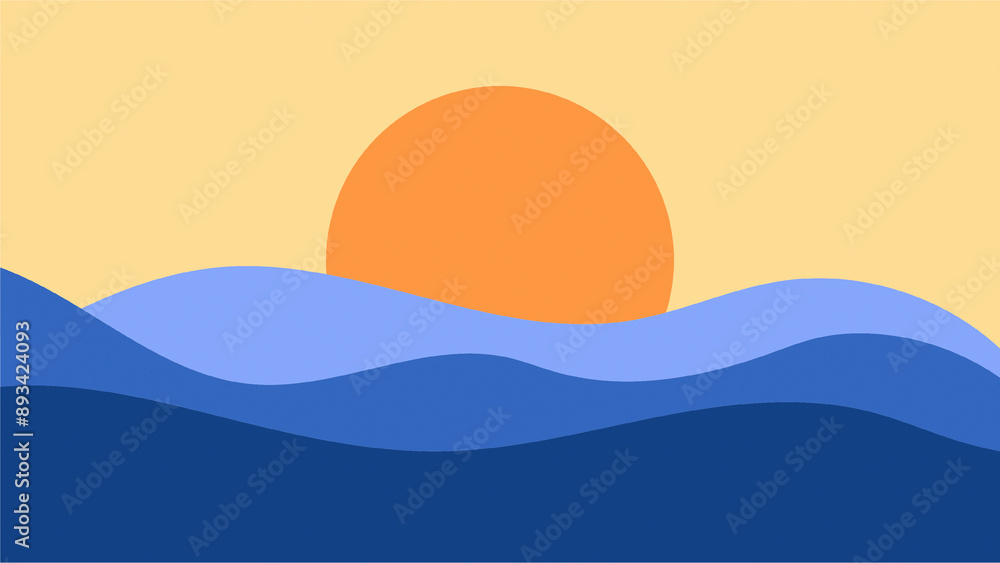 Abstract sun background featuring a contemporary and trendy landscape with a stylized sun. Abstract sun background featuring a contemporary and trendy landscape with a stylized sun.