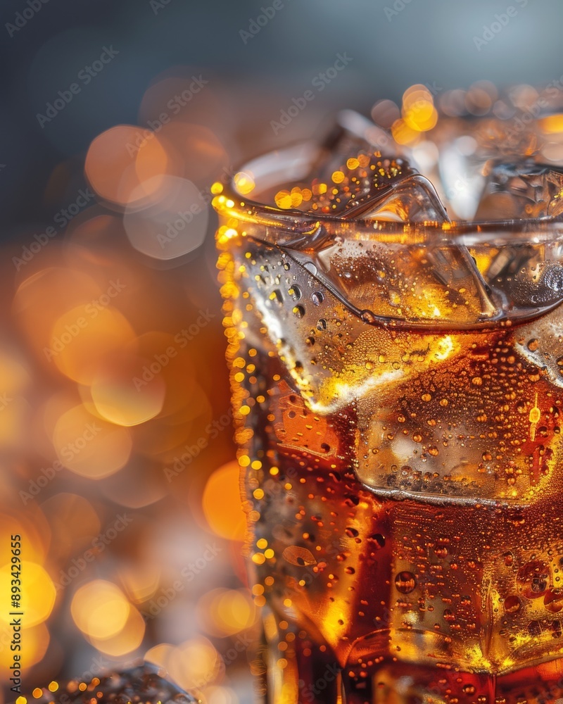 ice-cold cola, served in a glass cup with irregularly shaped rounded ice cubes. ice-cold cola, served in a glass cup with irregularly shaped rounded ice cubes.