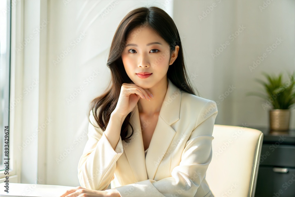 Lovely asian young woman at office Lovely asian young woman at office