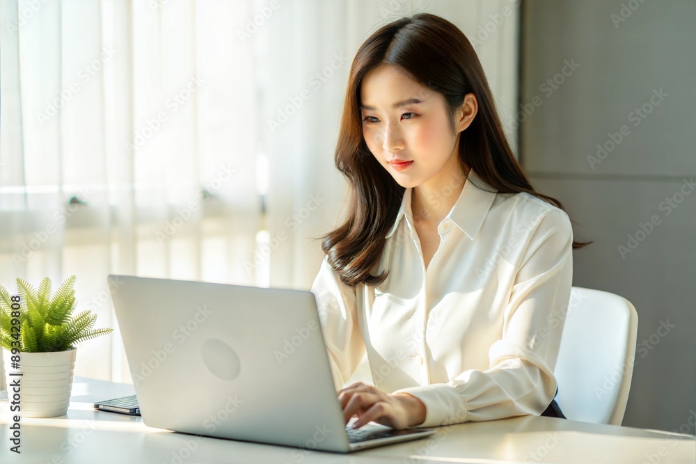 Lovely asian young woman at office Lovely asian young woman at office