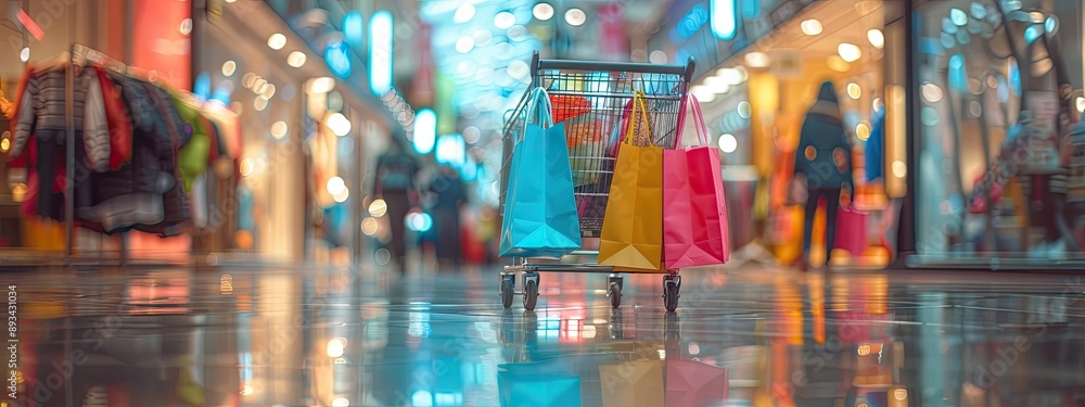 Obraz premium the concept of buying gifts in a store. selective focus