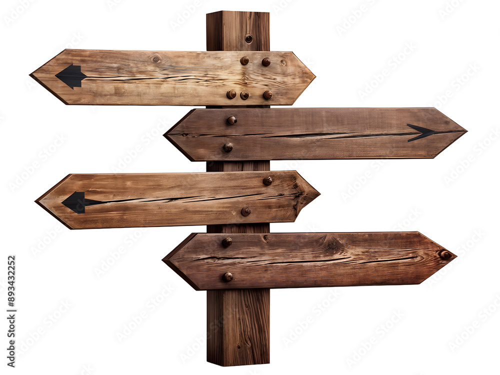 Collection of wooden direction signs isolated on transparent background with clipping path.
Collection of wooden direction signs isolated on transparent background with clipping path.