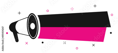 Copy space with loudspeaker. Template with empty space for text