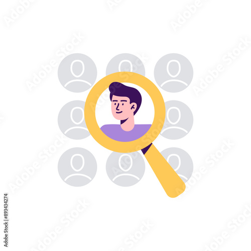Research target audience icon. Trendy vector flat illustration isolated on a white background.