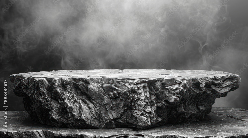 Stone Platform with Smoke Background Stone Platform with Smoke Background