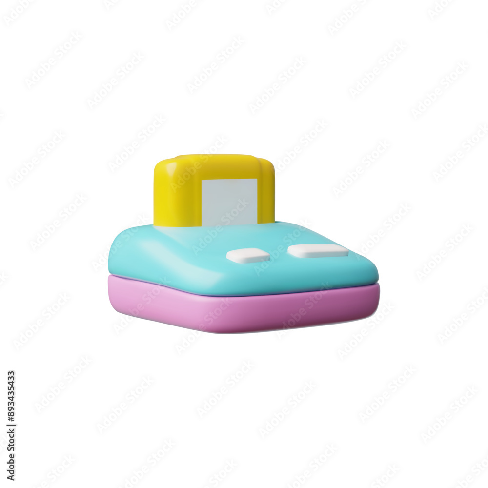 Retro 3D rendering of a classic gamepad with buttons and a vintage cartridge Retro 3D rendering of a classic gamepad with buttons and a vintage cartridge