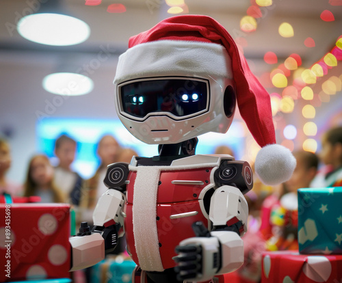 A robot android dressed lik...