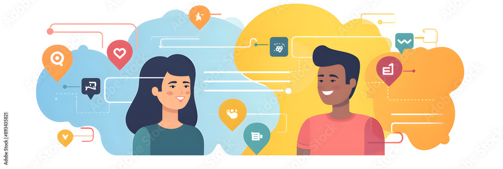 Illustration of User Interactions in a Direct Messaging Interface: A Digital Dialogue Exchange Illustration of User Interactions in a Direct Messaging Interface: A Digital Dialogue Exchange