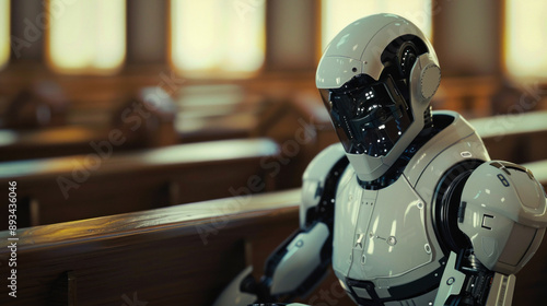 A robot android staying in ...