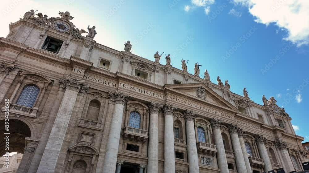The Papal Basilica of Saint Peter in Vatican City, Rome Italy - time lapse The Papal Basilica of Saint Peter in Vatican City, Rome Italy - time lapse