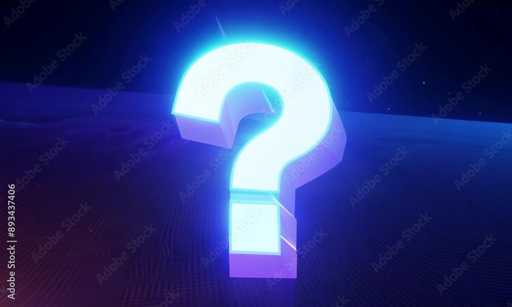 Futuristic glowing question mark Video 4K Futuristic glowing question mark Video 4K
