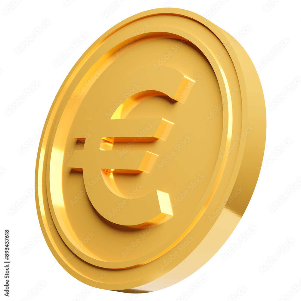 Obraz premium euro gold coin 3d render 