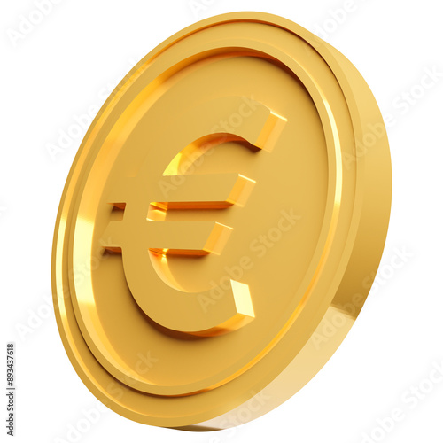 euro gold coin 3d render 