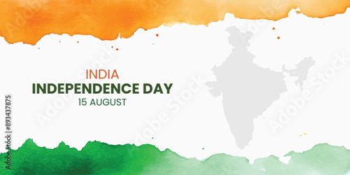 Watercolor 15 august Indian independence day banner design, watercolor background , vector file, 