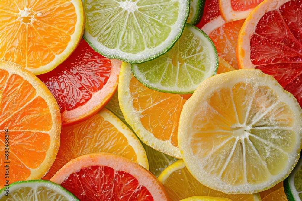 Citrus Slices Background. Slices of Citrous Fruits in Vibrant Colors Citrus Slices Background. Slices of Citrous Fruits in Vibrant Colors