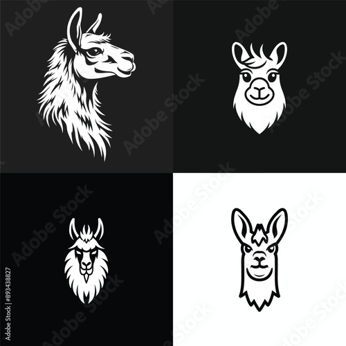 Llama logo design vector illustration