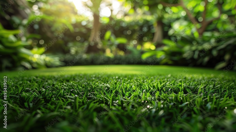 Naklejka premium Synthetic turf nature backdrop