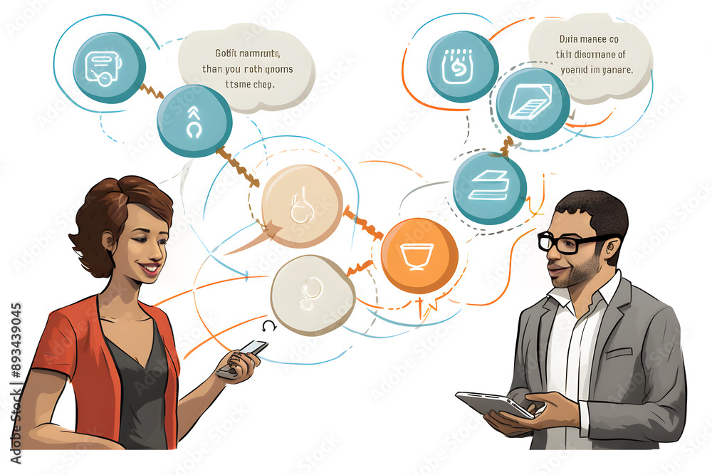Illustration of User Interactions in a Direct Messaging Interface: A Digital Dialogue Exchange Illustration of User Interactions in a Direct Messaging Interface: A Digital Dialogue Exchange
