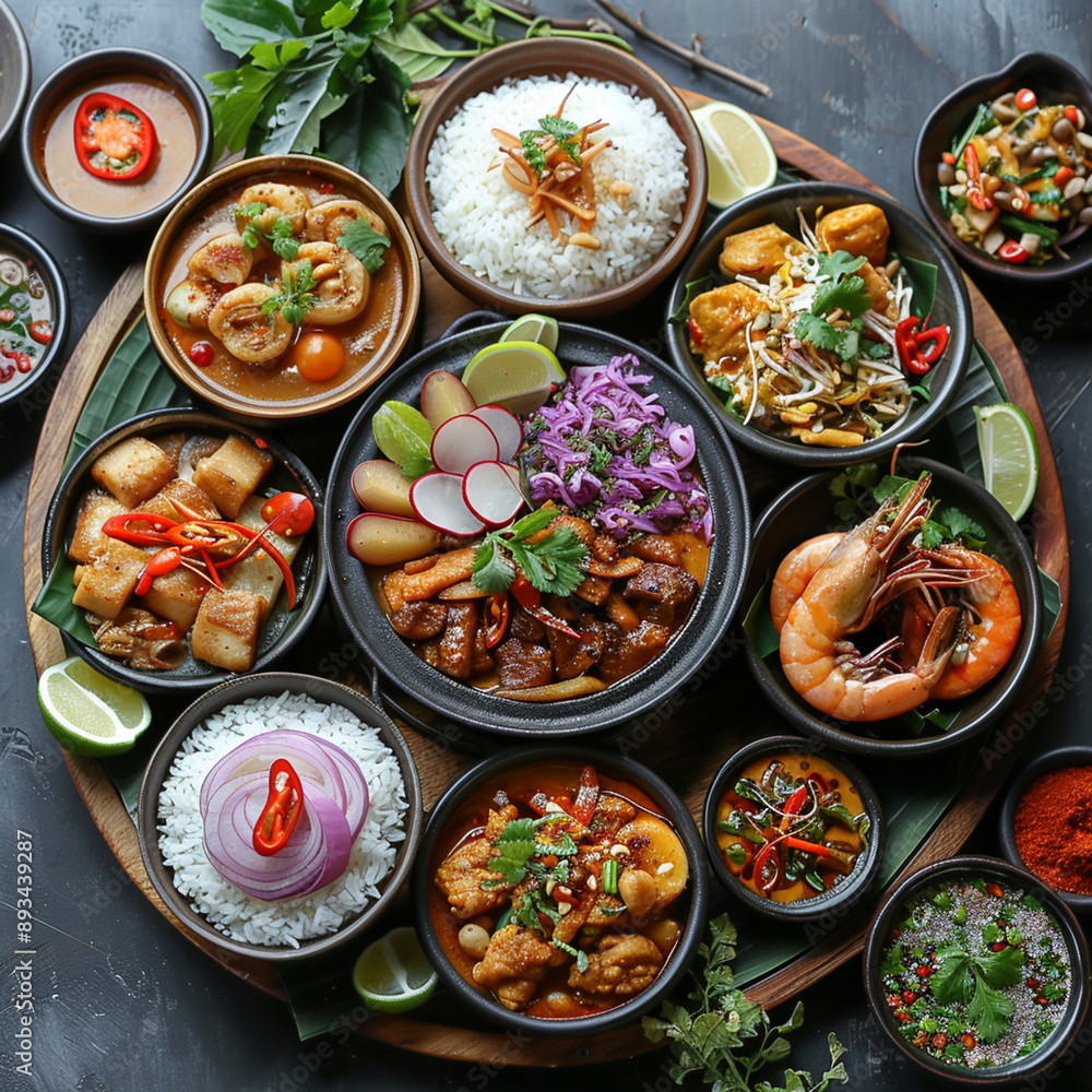 Thai food plating