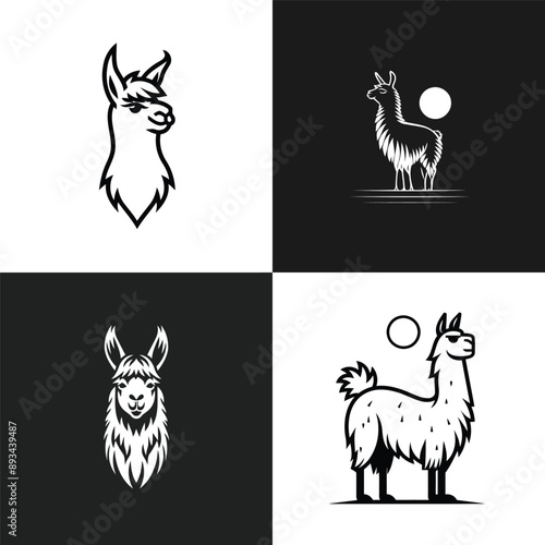 Llama logo design vector illustration