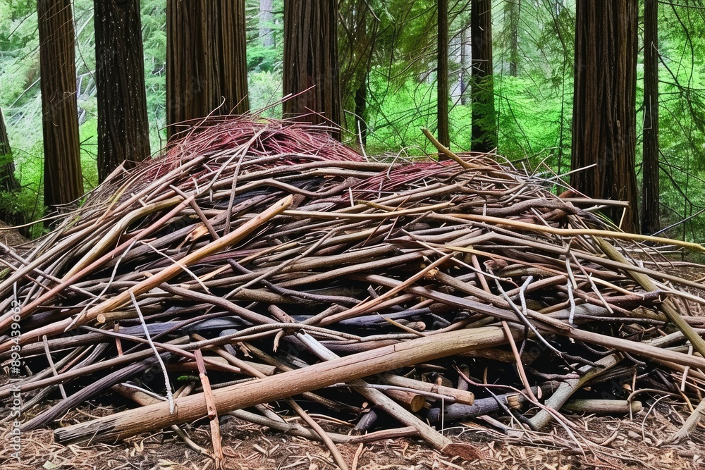 Pile of Twigs in Woodland Setting Pile of Twigs in Woodland Setting